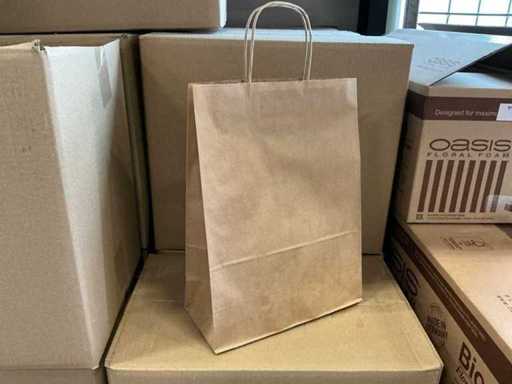 Lot de sacs en papier 26+12x35cm brun FSC non imprimés (4800x)