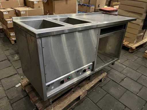 Metos – Arbeitstisch aus Edelstahl mit doppeltem Bain Marie