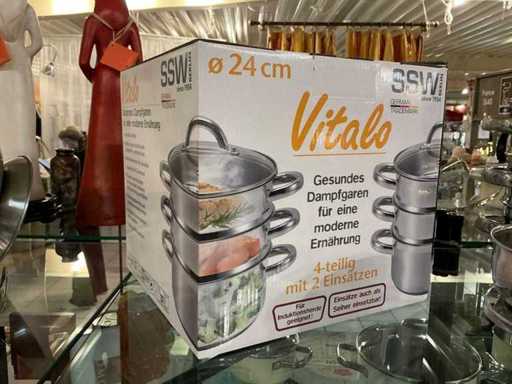 Steam pot 4 pieces + various kitchen supplies