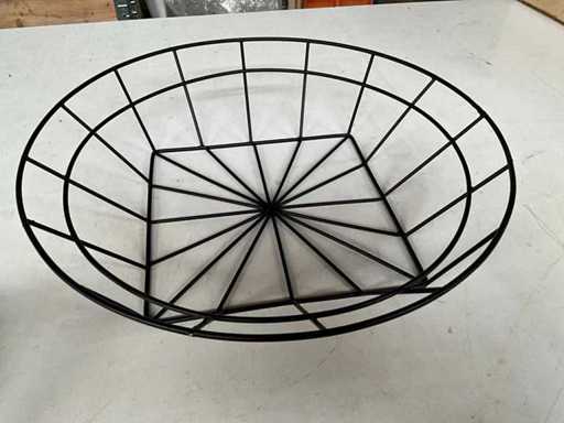 Fair Trade schaal Wire zwart metaal +/- Ø50 cm x 12 cm hoog (49x)