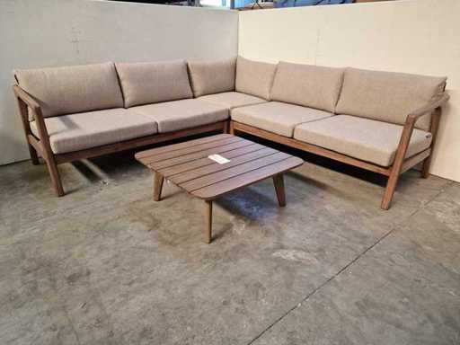 Garden Prestige - Ensemble salon d’angle en Égypte avec des coussins en sable d’oléfines