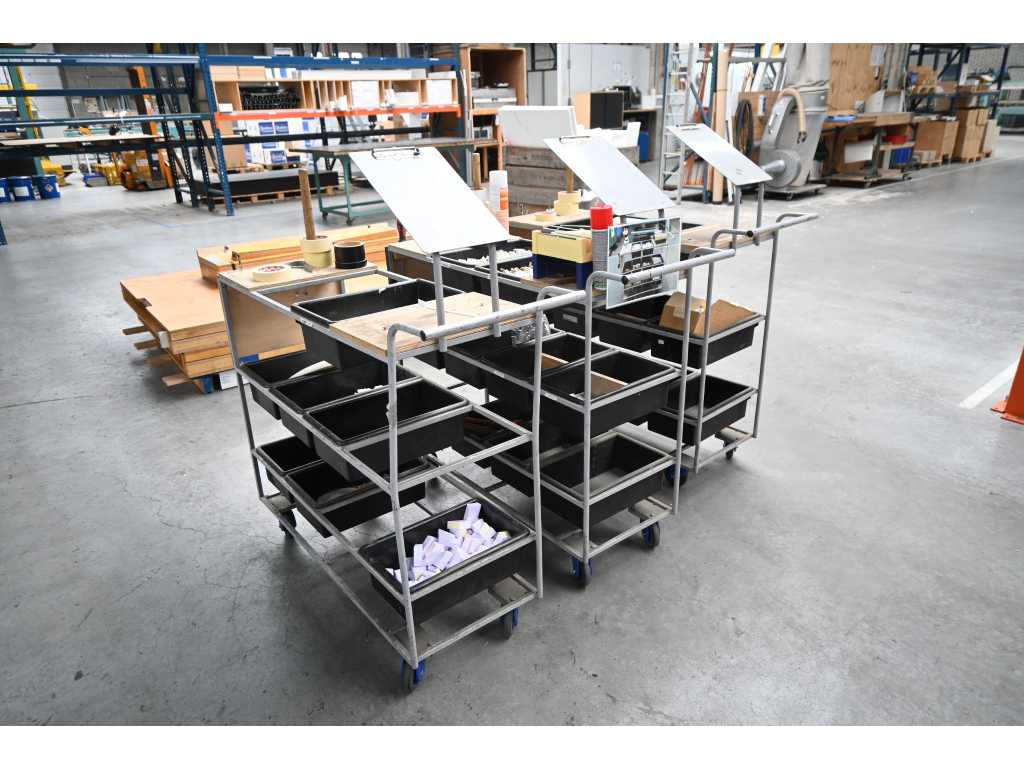 Manutan - Storage trolley including miscellaneous stock (3x)