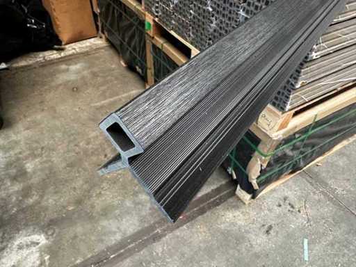 50x composiet hoekprofiel zwart voor gevelbekleding - 280 cm lang