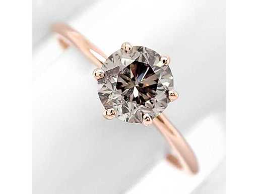 14-Karat-Roségoldring mit 1,01 Karat. Natürlicher Diamant