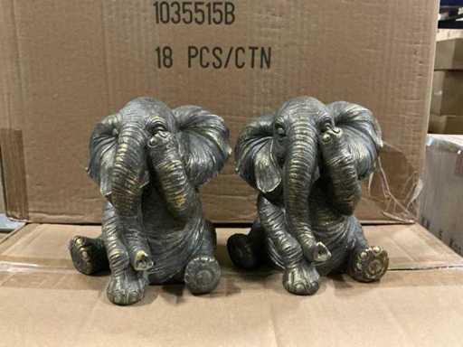 Partij olifanten beeldjes H15cm (123x)