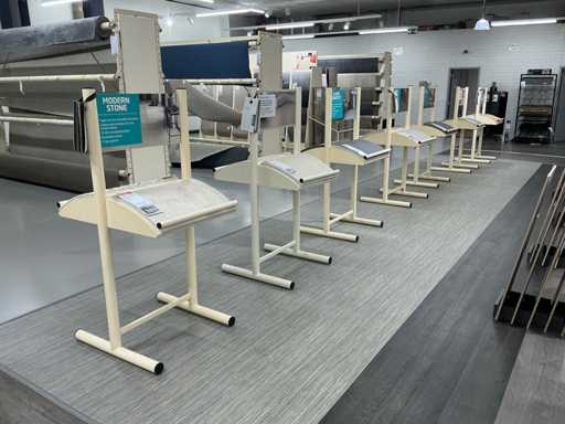 Shelf with vinyl samples (7x)