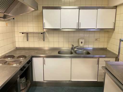 Évier double avec meuble bas à noyau solide