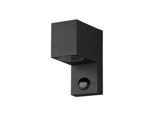 Wandlamp GU10 fitting zand zwart waterdicht met sensor(4x)