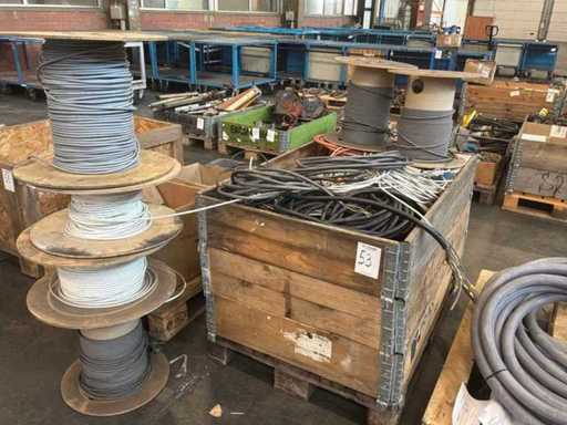 Crate with various cables