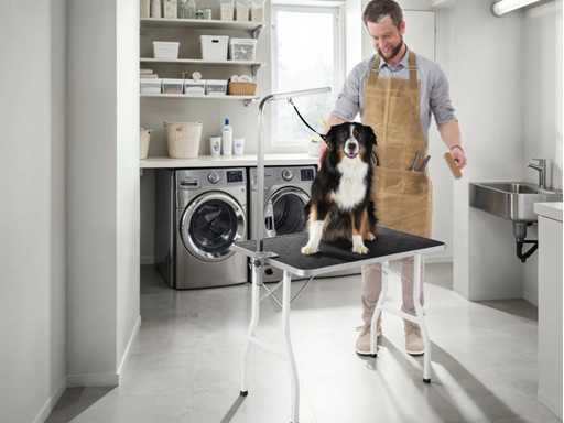 Table de toilettage noir/blanc