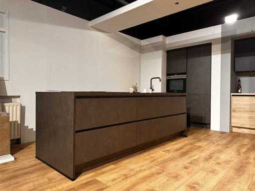 Nobilia Riva decor beton terra grijs eiland