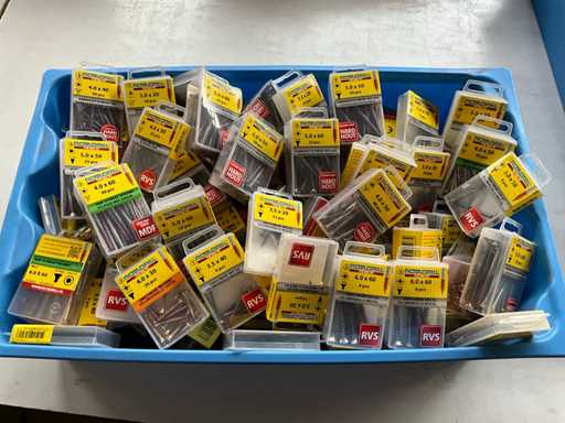 Rotadrill Verschiedene Schrauben Edelstahl, Messing und verzinkt (100x)