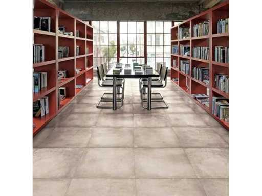 31m² Empire Cement 60x60 rectifié, effet béton, sol et mur, Neuf emballé