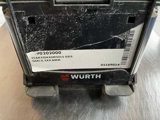 Würth 3.85kg flat plug sleeve yellow 6.3x0.8mm in stackable box