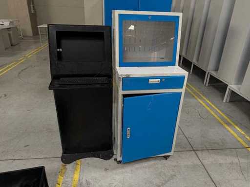 Industrial Computer, Workstation Enclosure with Storage Cabinet