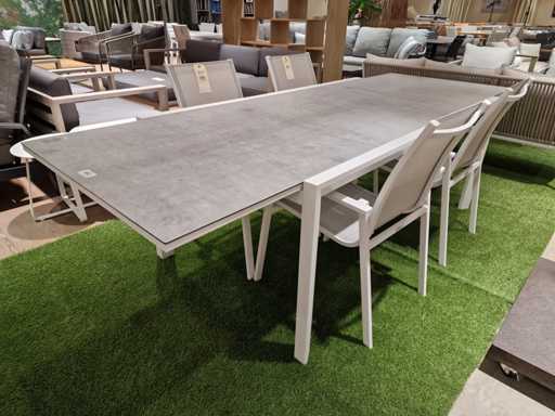 Table de jardin Azur Alu Lippi extensible 180-270 x 100cm blanc mat