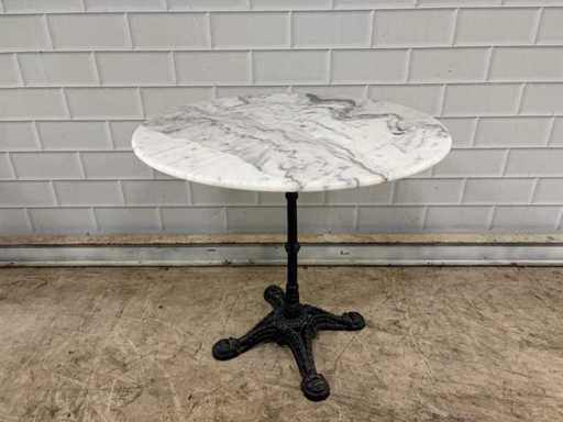 Marble Restaurant Table with Iron Base