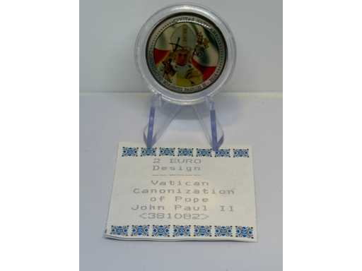 2 Euro Design Kolorowa kanonizacja papieża Jana Pawła II