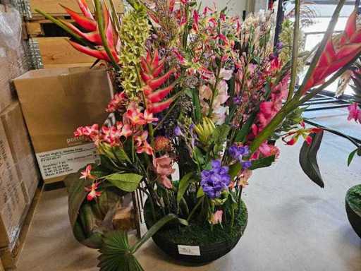 1x Ensemble de fleurs tropicales artificielles