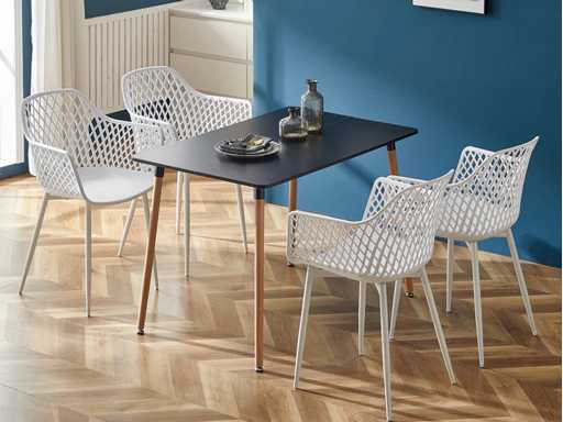 Chaise à bras creux (Ensemble de 6) - Blanc