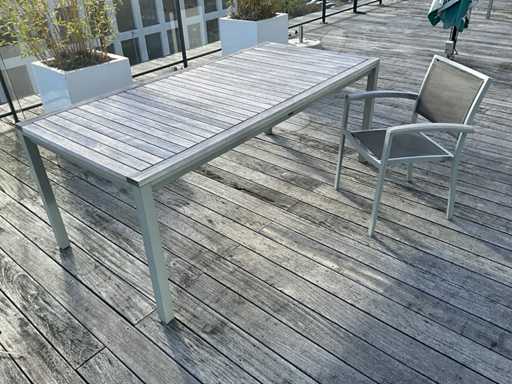 Table de terrasse Farmers Weave + Chaises (6x)