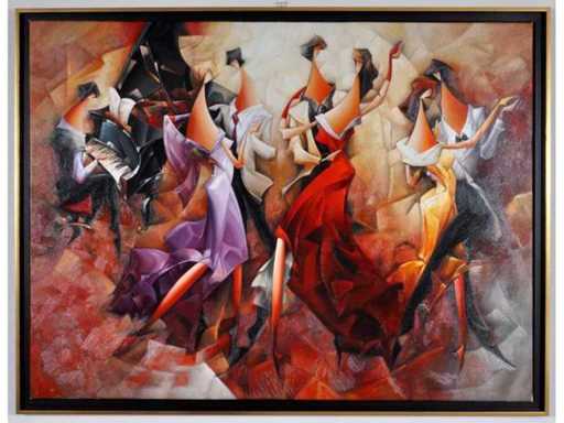Dejoux - Le bal - oil on canvas - 90x120 cm