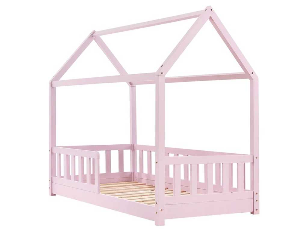 Cabin bed with fall protection, slatted base