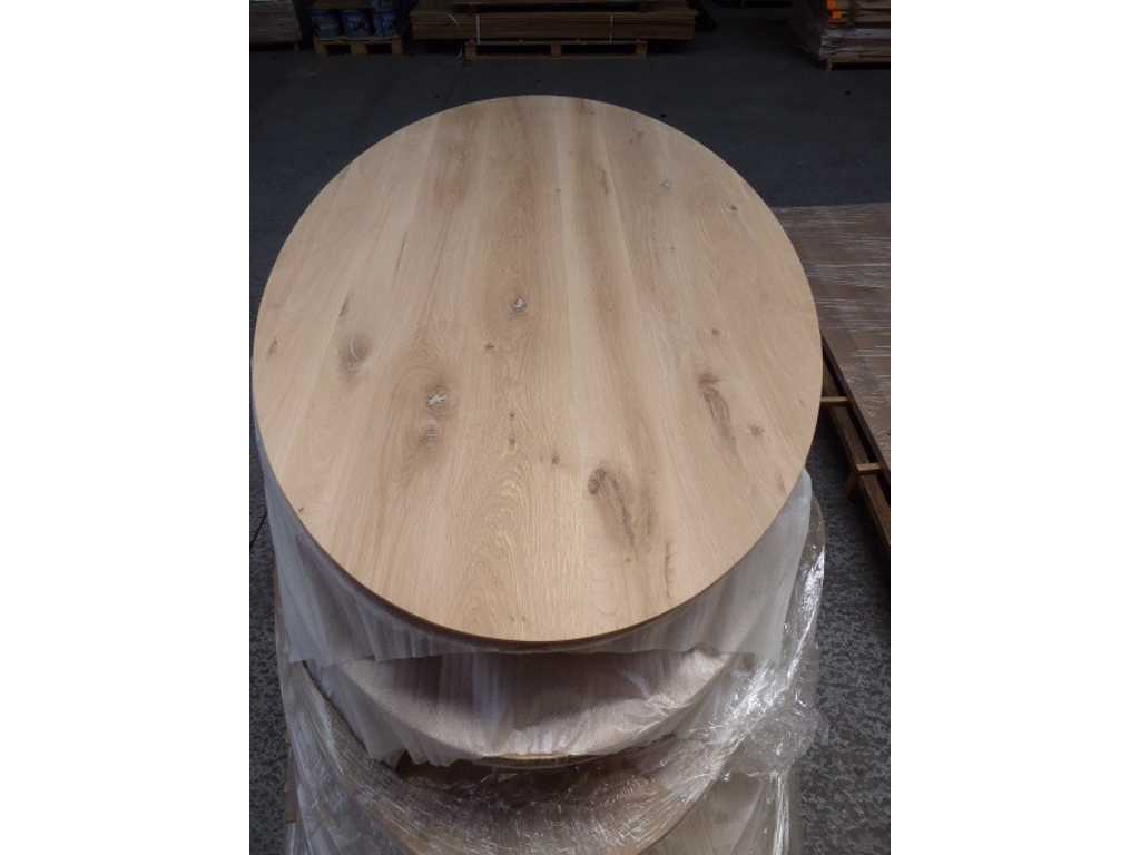 1x Solid oak table top oval 2m40