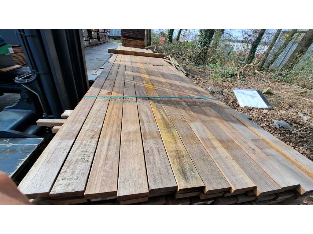 Guyana Ipé hardwood planks 27x80mm, length 365cm (96x)