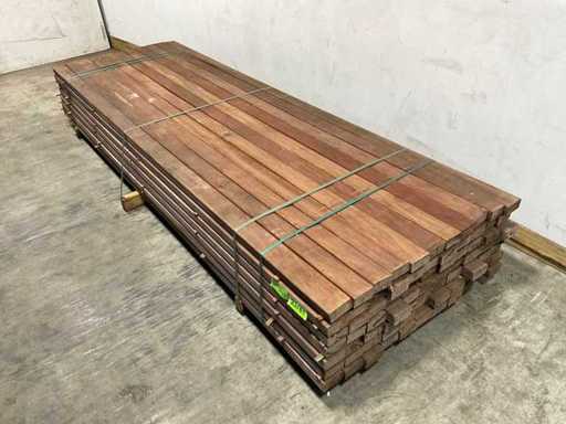 Angelim Vermelho hardwood rule flat planed - 300x9x4.5 cm (25x)