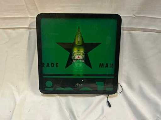 Heineken advertising banner illuminated