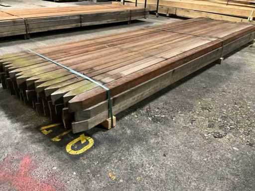Azobe gepunte palen 60x60 mm (48x)