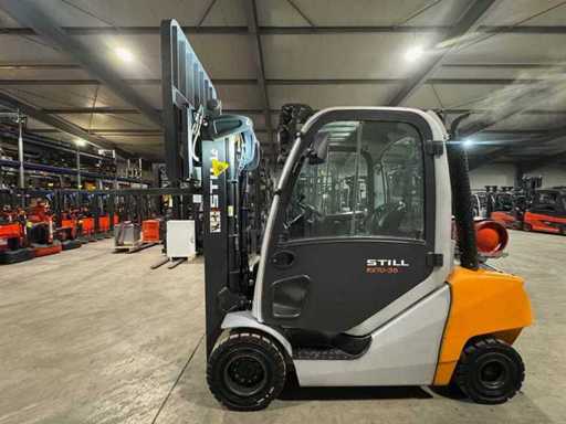 Service 2019 01/2027 Still RX70-35T 3,500 kg Triplex 3,+4. Chariot élévateur à soupapes à cabine Chariot élévateur à gaz 5,375 heures