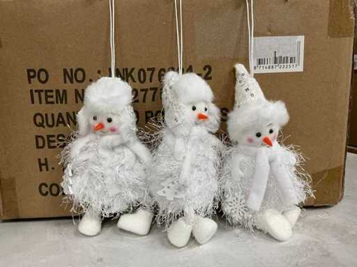 Bonhomme de neige Party Hanger H18cm 3ass blanc (120x)