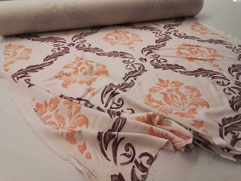 Textile roll linen look 48 meters orange baroque