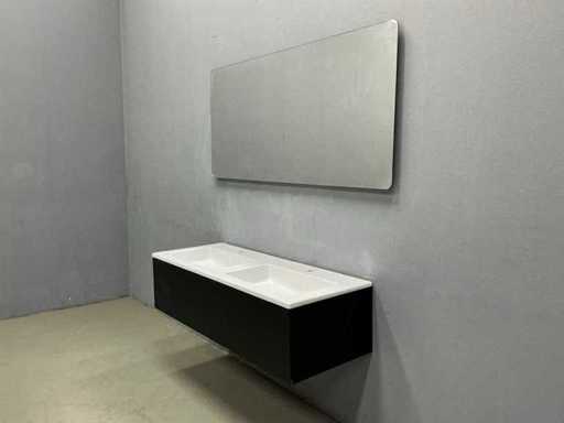 Detremmerie – Schwarz matt – Badezimmermöbelset 120 cm