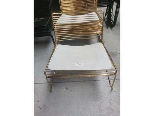 6x Lounge gold + cushion (6x)