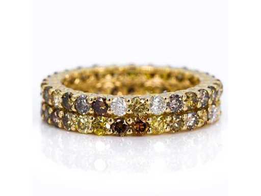 Inel de nuntă de lux, diamante naturale, culoare rară de 3,08 carate