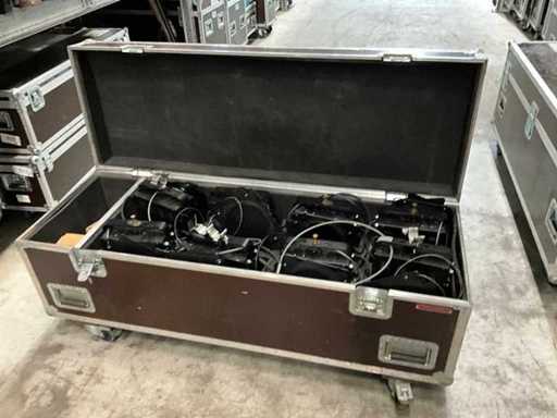 Transportcase mit 4 Lenkrollen und Klappdeckel, innen gepolstert, 8 CDM 150