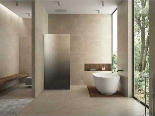 Glass Plate Wiesbaden - Slim Mirror Smoke To Clear Glass - Shower & bath wall (90x200 cm)