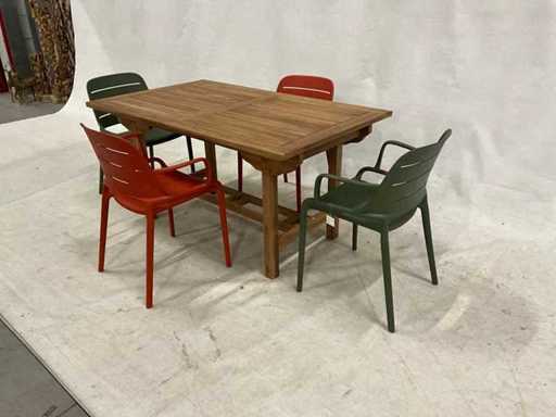 Tuinset 150 cm met 4 stoelen