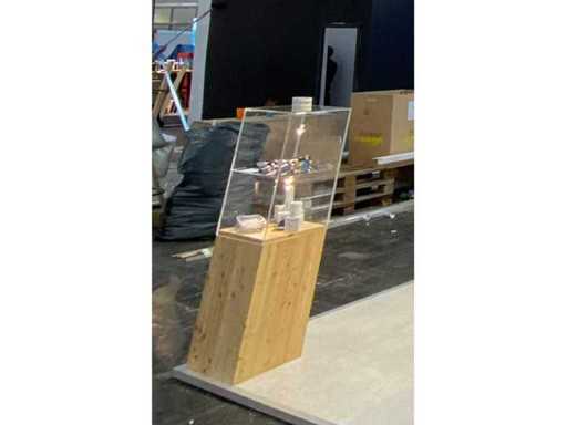 Vitrine Glas, Lärche mit Beleuchtung