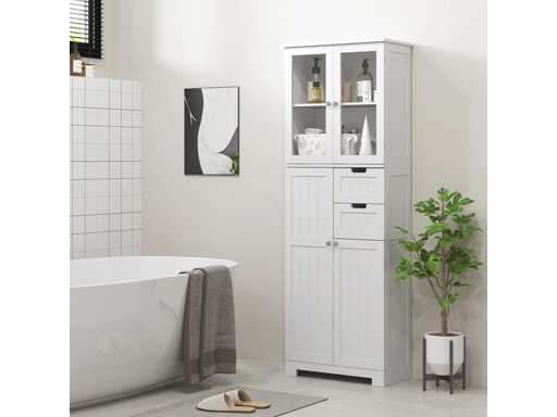 Storage wall unit, wardrobe with glass doors