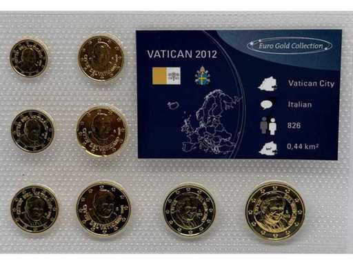 Ensemble de pièces Euro-Gold Collection Vatican 2012 – Plaqué or 24 carats - Limitation 1 000