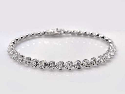 Braccialetto in oro bianco da 18 nodi con diamante naturale da 4,84 ct