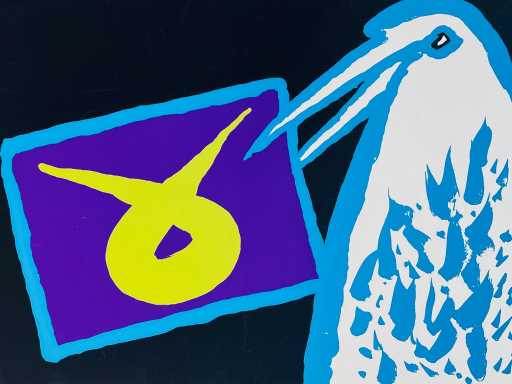 Jan Cox - vogel - kleurenlithografie