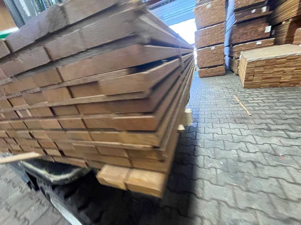 Guyana Teak hardhouten planken geschaafd 21x70mm, lengte 185cm (273x)
