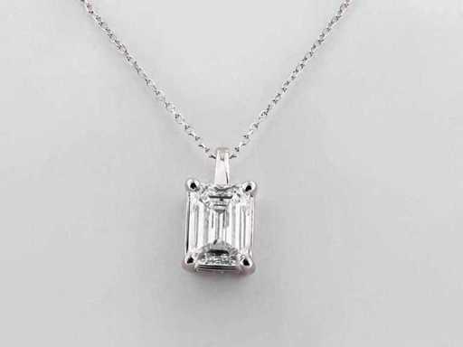 925 Silver White Pendant With 2.5 Cts Lab Grown Diamond