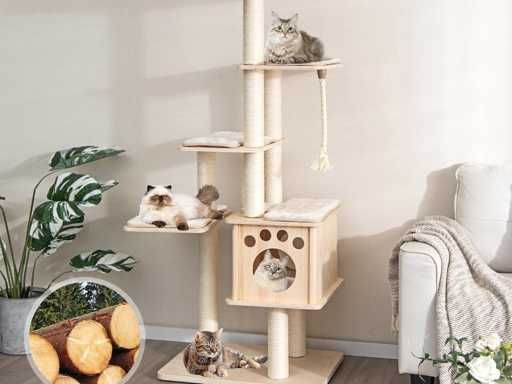 6-tier wooden cat tree, 170 cm