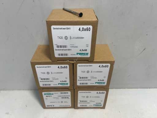 Gevelschroeven zwart 4x60 TX20 (500 stuks)
